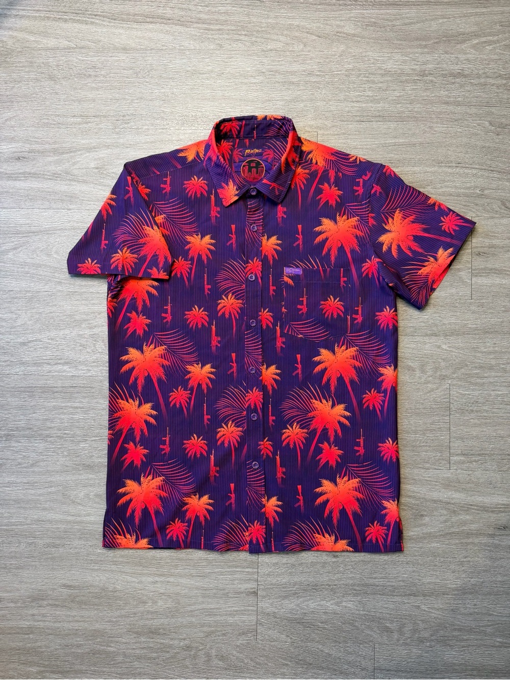 Retro Rifle Coastal Palm Button Up